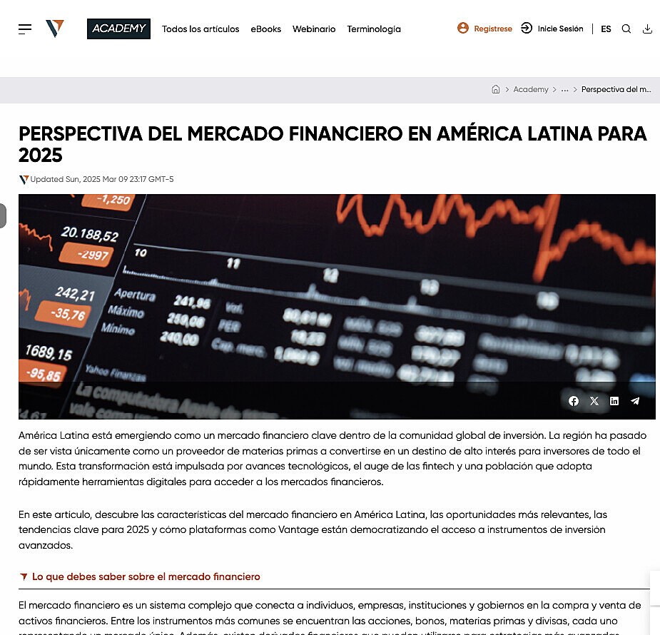 Perspectiva del mercado financiero en Amrica Latina para 2025